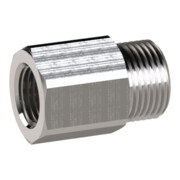 Riegler Nipple de réduction, long, G 3/8 ext., G 1/4 int., SW 19, acier inoxydable 1.4571-1
