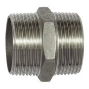 Riegler Nipple double filetage, hexagonal, R 3/8, SW 18, acier inoxydable 1.4408-1