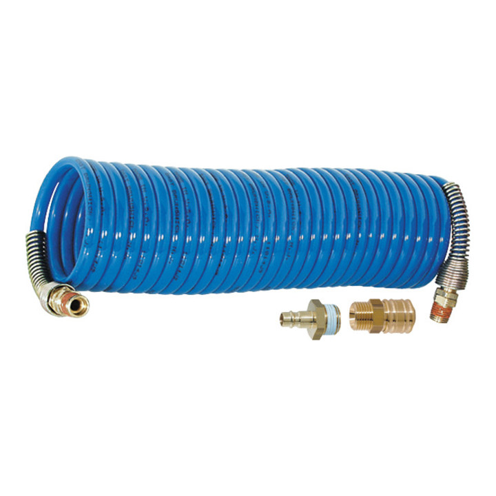 Riegler Nylon-Spiralschlauch 1/4 Zoll mit Kupplung 5 m