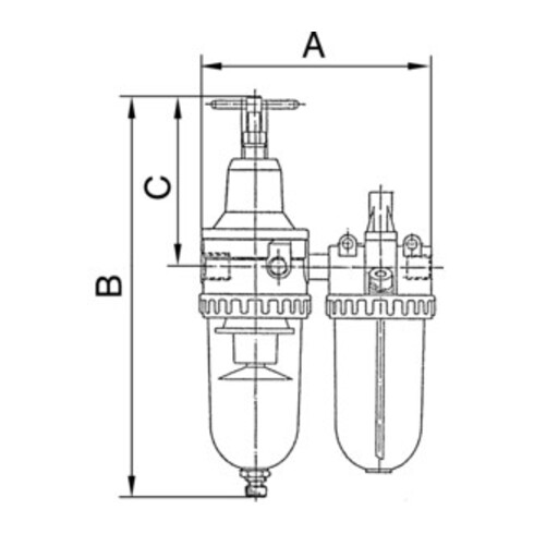 RIEGLER onderhoudseenheid 2-delig standaard met PC tank BG 3 G 1/2