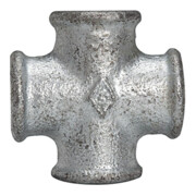 Riegler Pièce en croix 180, 4 x FI, Rp 2, fonte malléable noire galvanisée à chaud-1