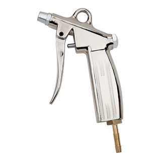 Riegler Pistolet à air soufflé, buse silencieuse, aluminium injecté nickelé, embout LW 9
