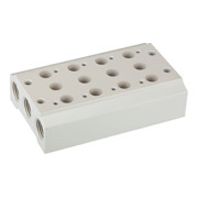 Riegler Placa de base multiple pour électrovannes 5/2-5/3, 3 pos., M5, G 1/8-1