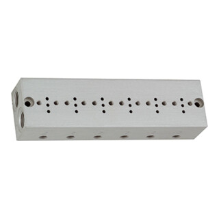 Riegler Plaque de base en série 6 voies, M5 pour mini-vannes magnétiques 15 mm
