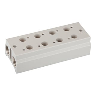 Riegler Plaque de base multiple, électrovannes 3/2 voies, 3 positions, G 1/8, G 1/4