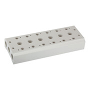 Riegler Plaque de base multiple pour distributeurs 5/2-5/3 voies, 8 pos., M5, G 1/8-1