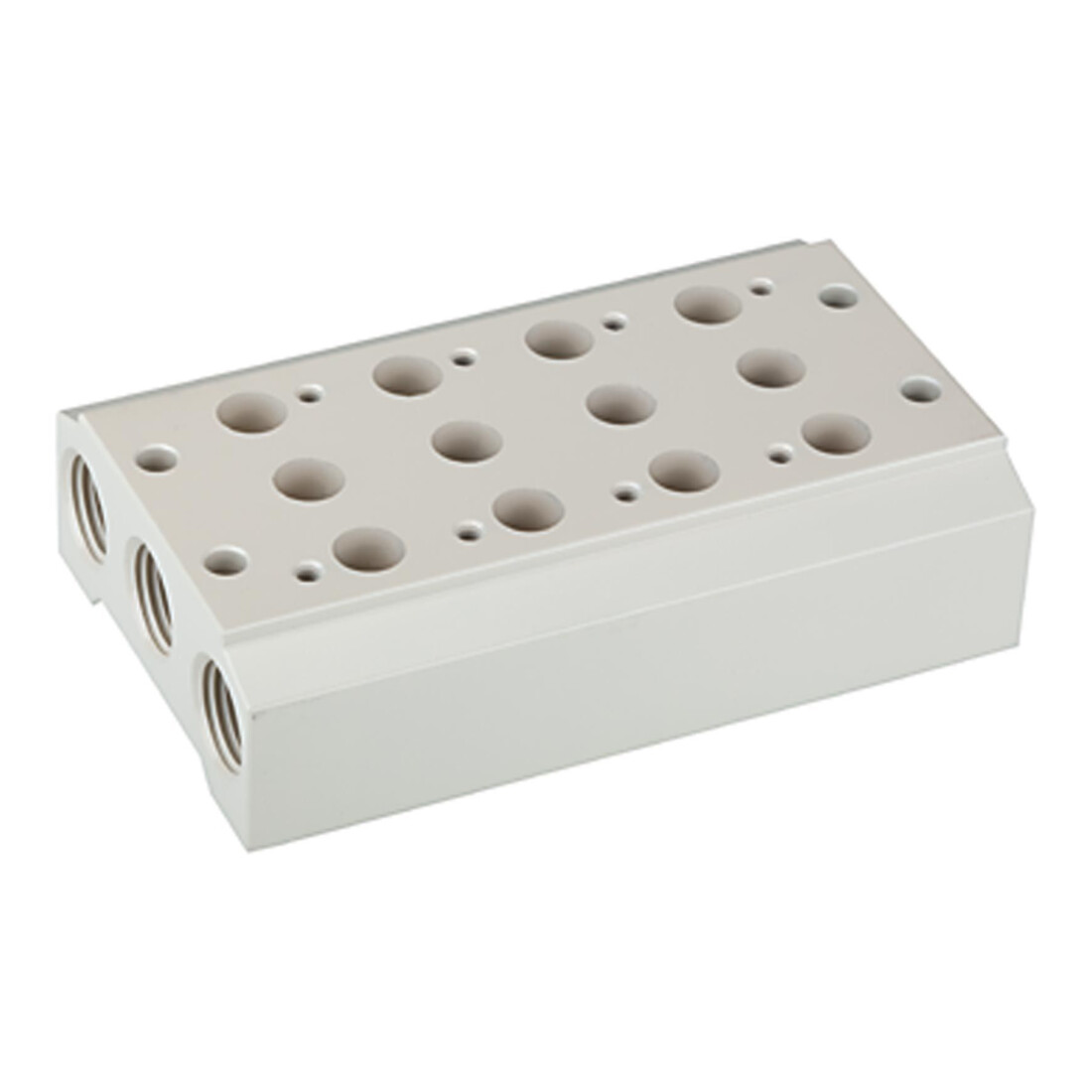Riegler Plaque de base multiple pour électrovannes 5/2-5/3, 3 pos., G 1/8, G 1/4