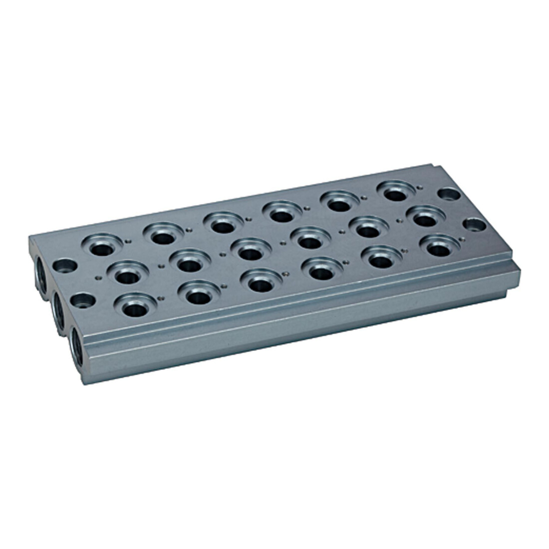 Riegler Plaque de base multiple pour valves de voie, 6 positions de valve, G 1/8