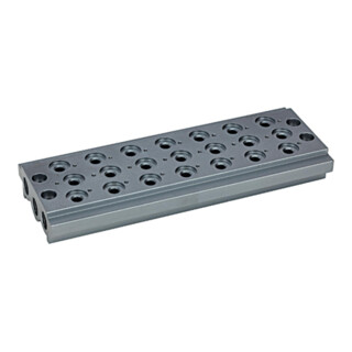 Riegler Plaque de base multiple pour valves de voie, 7 positions de valve, G 1/8