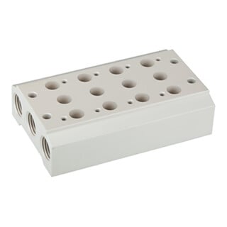 Riegler Plaque de base multiple pour vannes 5/2-5/3 voies, 5 positions, G 1/2