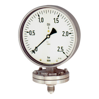 Riegler Plattenfedermano, chimie, G 1/2 radial bas, 0 - 6,0 bar, Ø 100
