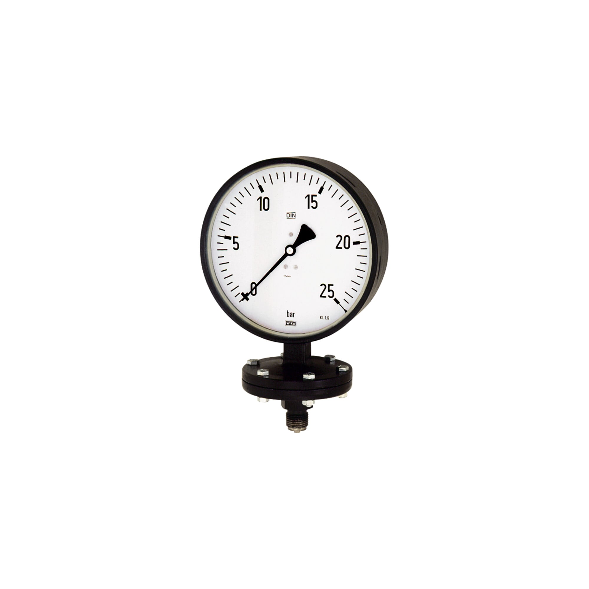 Riegler Plattenfedermano, Robust., G 1/2 radial unten, 0-10,0 bar, Ã ̃ 100