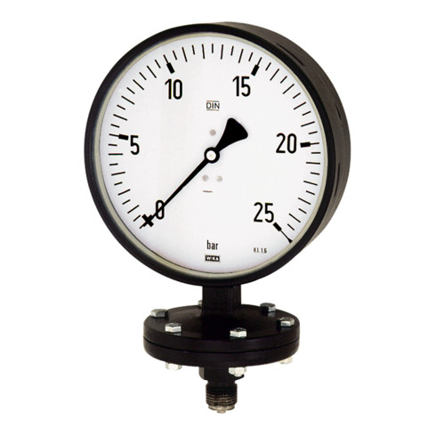 Riegler Plattenfedermano, Robust., G 1/2 radial unten, 0-16,0 bar, Ø 100