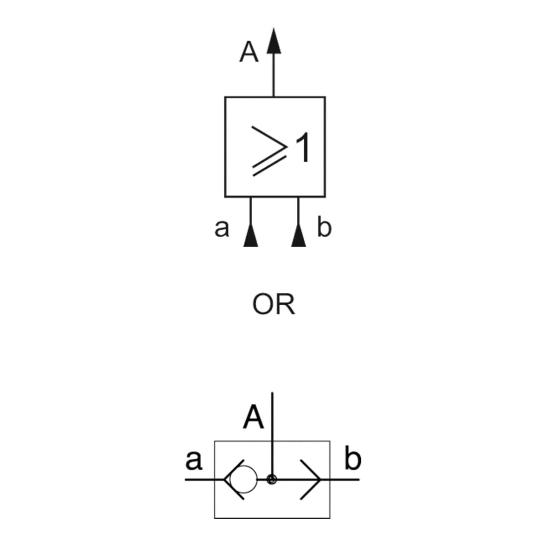 Riegler Pneumatik Logikelement, OR, Technopolymer, DN 2,7
