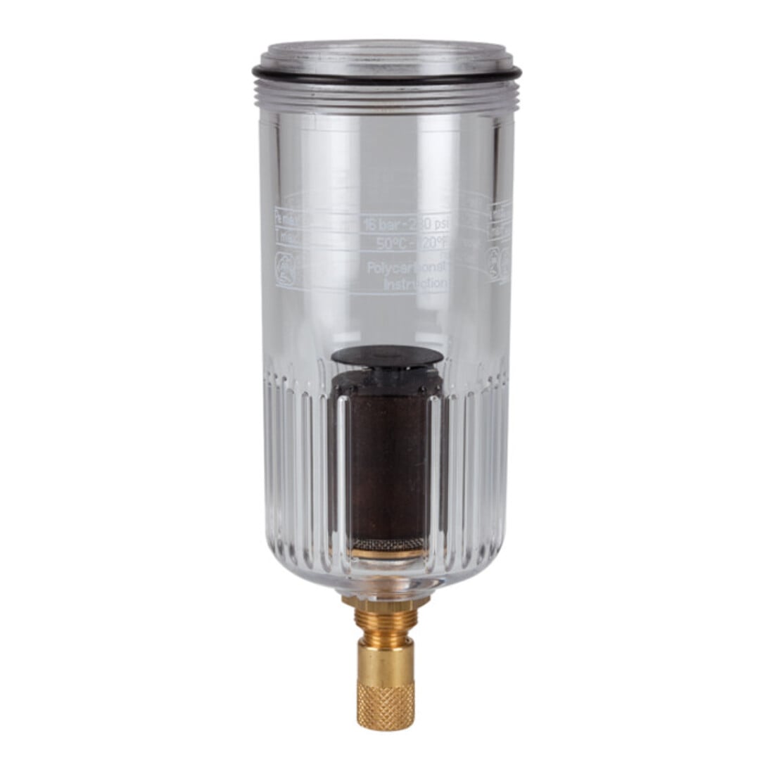 Riegler Polycarbonatbehälter, inkl. O-Ring, vollautom. Ablassventil, BG 3