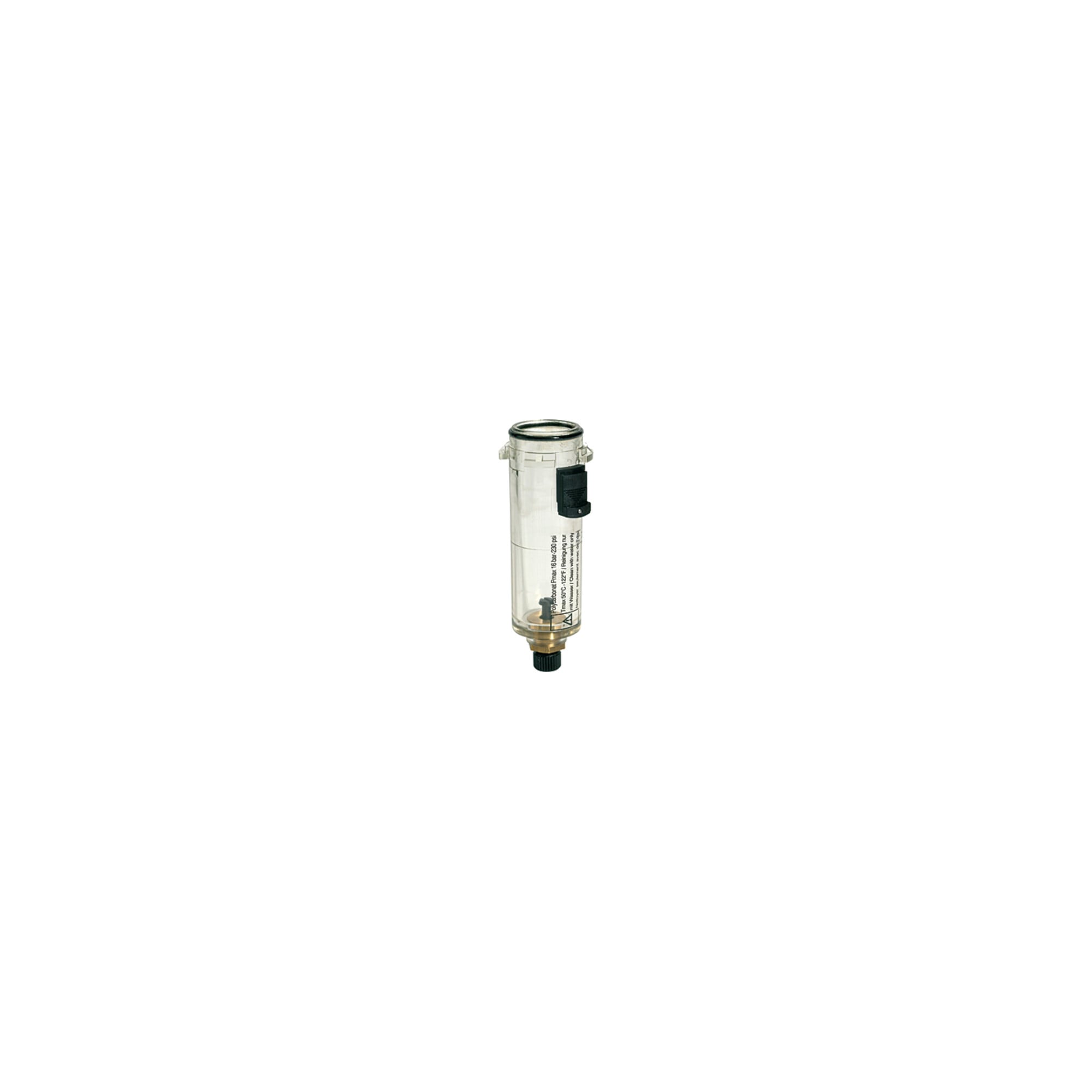 Riegler Polycarbonatbehälter m. Handablassventil, BG 2, G 1/2, G 3/4, G 1