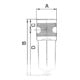 Riegler Préfiltre »multifix«, récipient en polycarbonate, 0,3 µm, BG 1, G 1/4