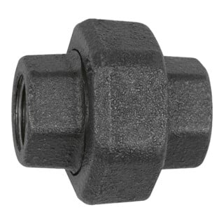 Riegler Raccord 330, étanchéité plate, Rp 2, Rp 2, fonte malléable noire