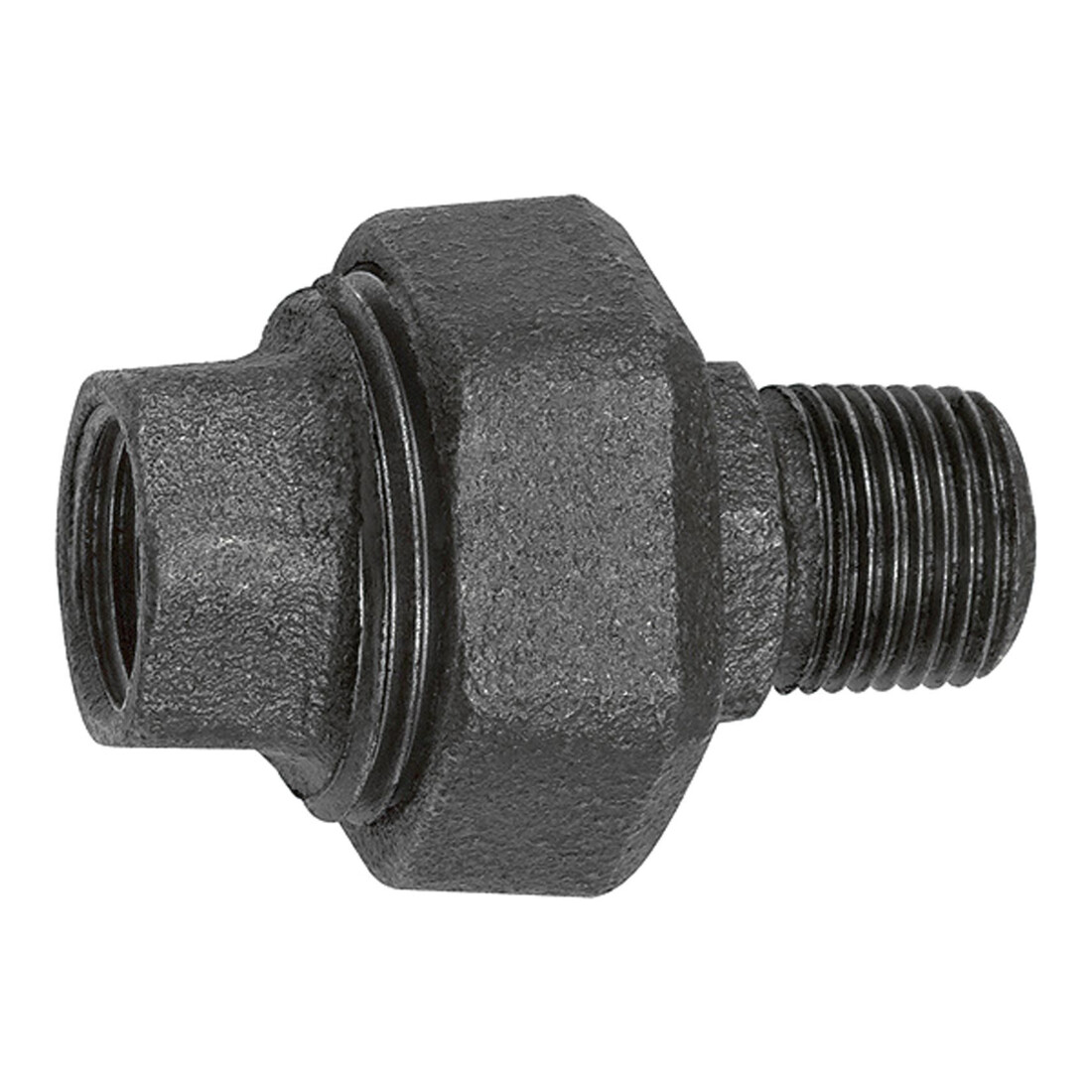 Riegler Raccord 331, étanchéité plate, R 1, Rp 1, acier trempé noir