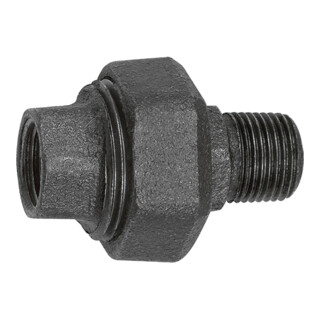 Riegler Raccord 331, joint plat, R 1 1/2, Rp 1 1/2, acier trempé noir