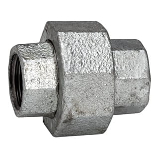 Riegler Raccord 340, FI/FI, Rp/Rp 3, fonte malléable noire galvanisée à chaud