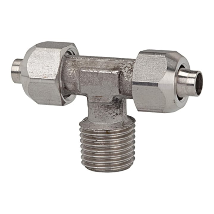Riegler Raccord à visser T, R 1/4 a., pour tuyau 10/8, ES 1.4404