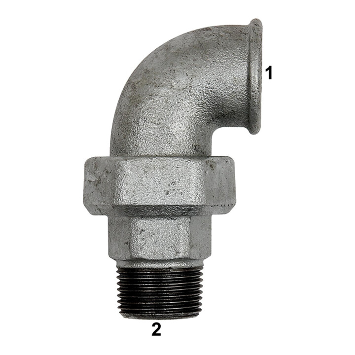 Riegler Raccord coudé 98 femelle/mâle, Rp 1 1/4, R 1 1/4, fonte malléable noire