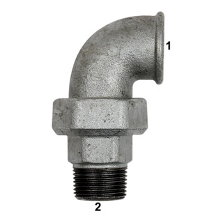 Riegler Raccord coudé 98, FI/ME, Rp 1/4, R 1/4, fonte malléable noire