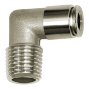 Riegler Raccord coudé L, R 1/4 a., pour tube Ø 8, 15 bar, ES 1.4404-1