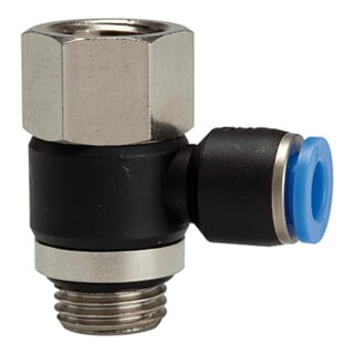 Riegler Raccord coudé L série bleue rotatif, M5 int./ext., max.15 Ø6mm