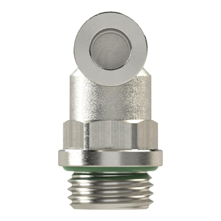 Riegler Raccord coudé métallique « metallica » rotatif, G 1/8 ext., Ø tuyau 10