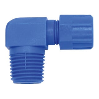 Riegler Raccord coudé rigide, R 1/4 a., pour tuyau 6/4 mm, POM