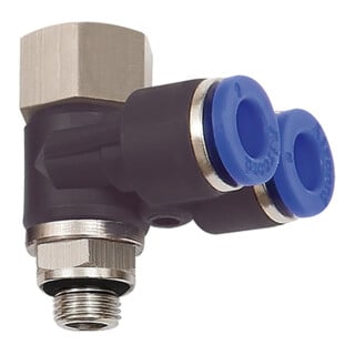 Riegler Raccord coudé Y « Série bleue » pivotant, G 3/8 i./e.