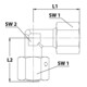 Riegler Raccord d'angle réglable, tube Ø ext. 22, acier zingué