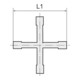 Riegler Raccord de liaison croisée, pour tuyau LW 4 mm, POM