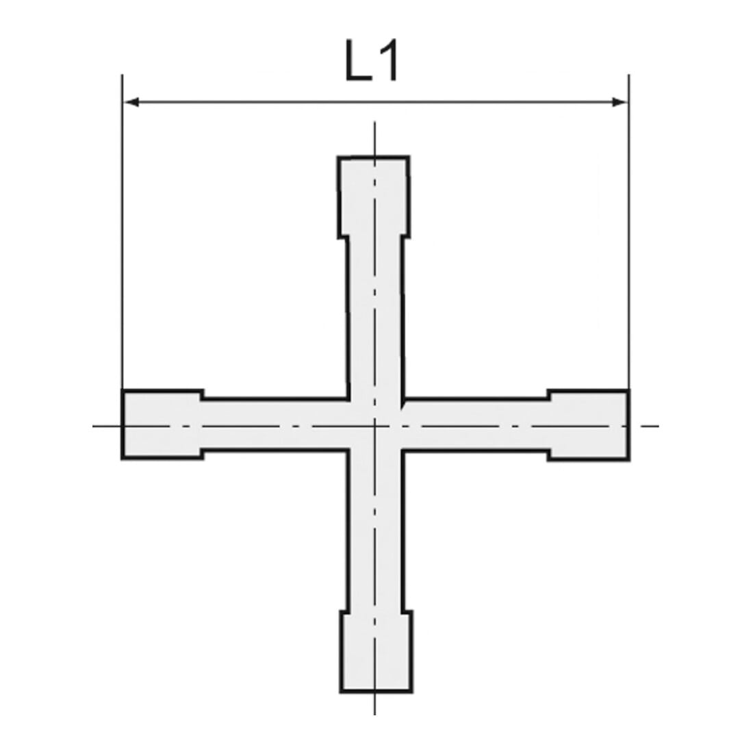 Riegler Raccord de liaison croisée, pour tuyau LW 4 mm, POM