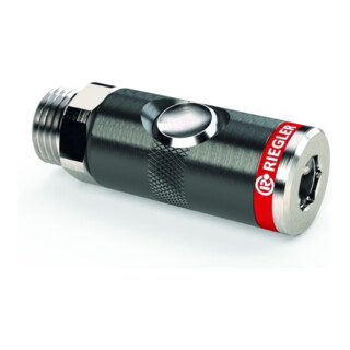 Riegler Raccord de sécurité à bouton-poussoir RIEGLER NW 7,4, G1/4AG