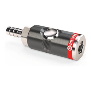 RIEGLER Raccord de sécurité avec raccord de tuyau, aluminium,-⌀ int raccord de tuyau: 13 mm
