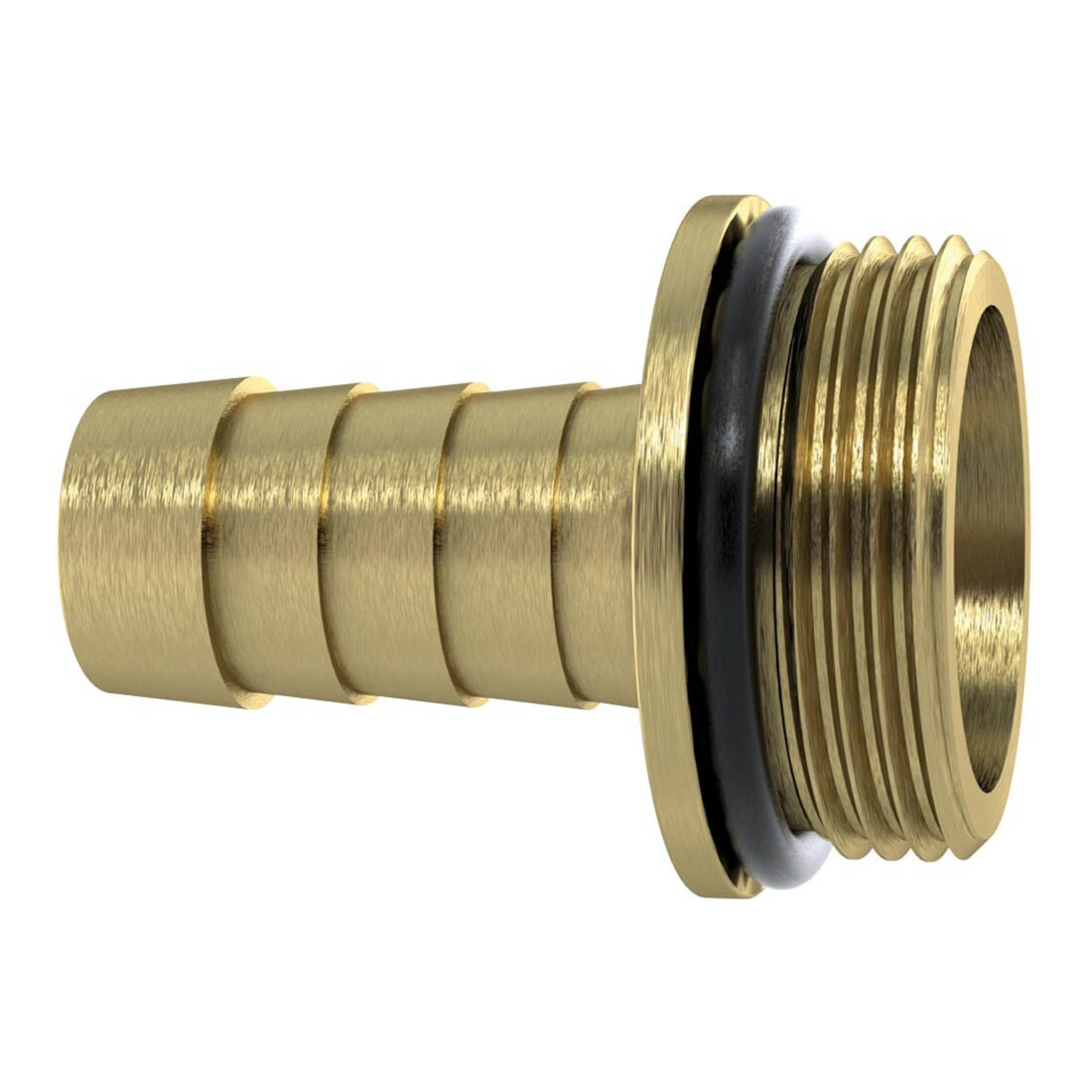 Riegler Raccord de tuyau 1/3 G1 1/4x25, avec joint torique NBR, collerette, laiton brut