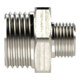 Riegler Raccord double filetage, cyl., G 1/2 ext., G 3/4 ext., clé 32, MS chromé