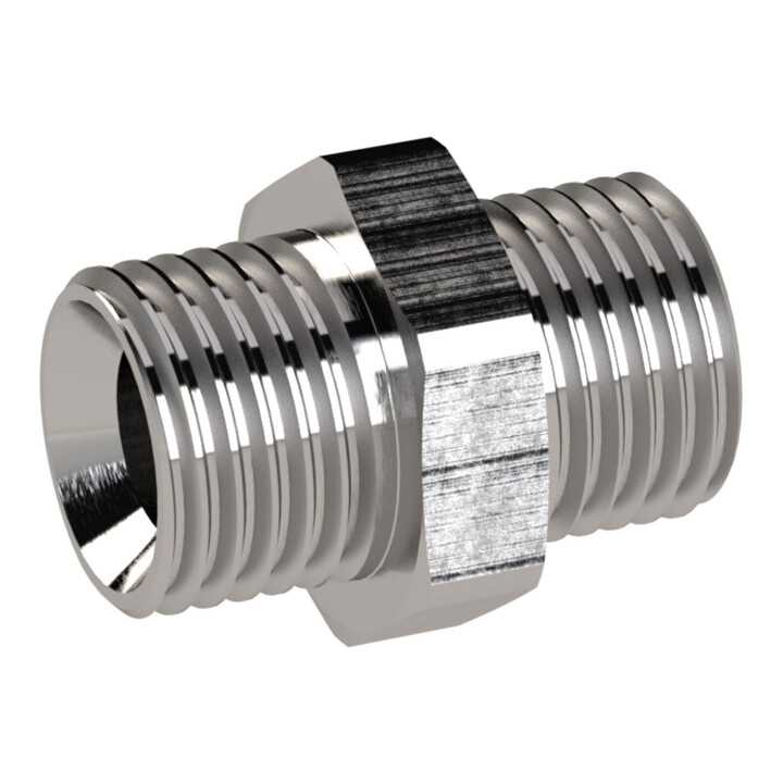 Riegler Raccord double filetage, G 1/2 a., G 1/2 a., Clé 24, Acier inoxydable 1.4571