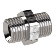 Riegler Raccord double filetage, G 3/4 ext., G 1/2 ext., Clé 32, acier inoxydable 1.4571-1