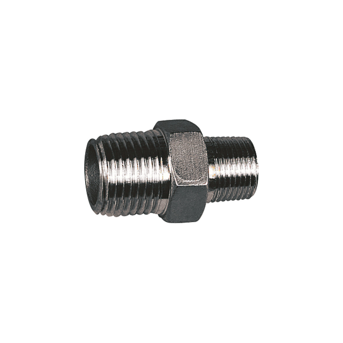Riegler Raccord double filetage, réduit, hexagonal, G 2 a., G 1 a., ES 1.4408