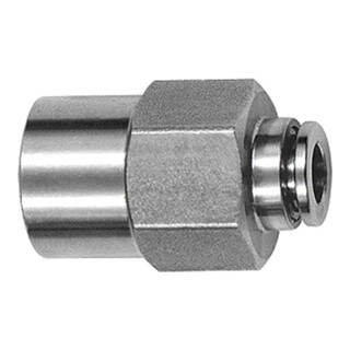 Riegler Raccord droit à sertir, G 1/4 int., Ø tuyau 6, ES 1.4404