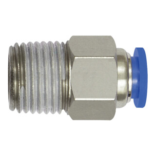 RIEGLER Raccord droit à emboîtement série bleue mini R 1/8