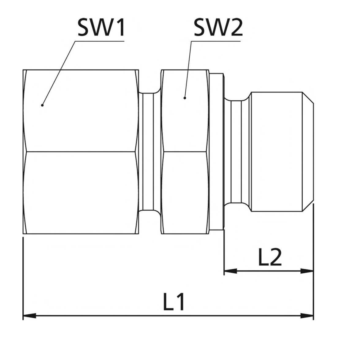 Riegler Raccord droit à visser, M22 ext., Ø tube 10, acier zingué, GEM2210LST