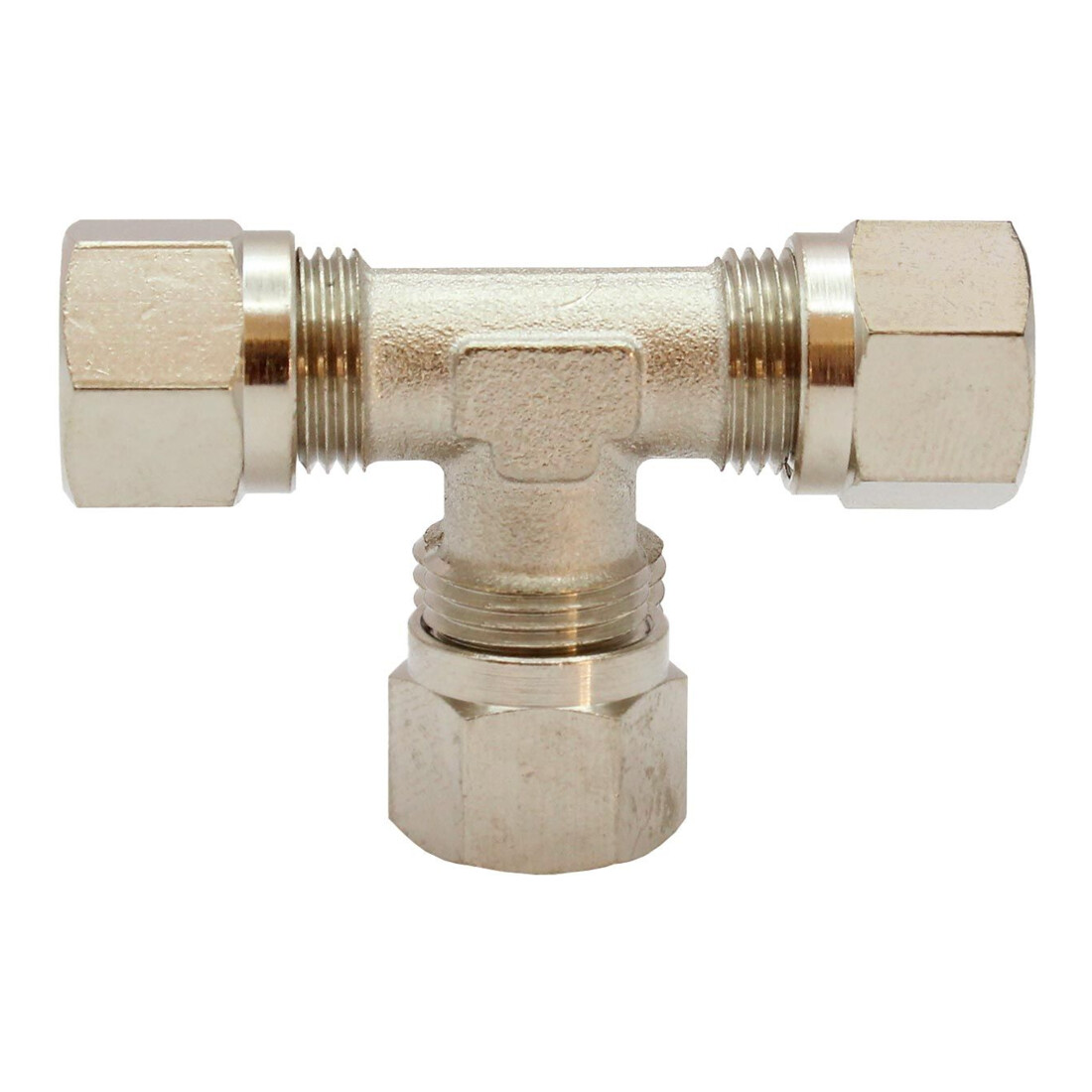 Riegler Raccord en T, Ø ext. tube 6 mm, Clé 9, Clé1 12, Laiton verni