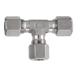 Riegler Raccord en T, Ø extérieur tuyau 18 mm, acier inox 1.4571, 315 bar