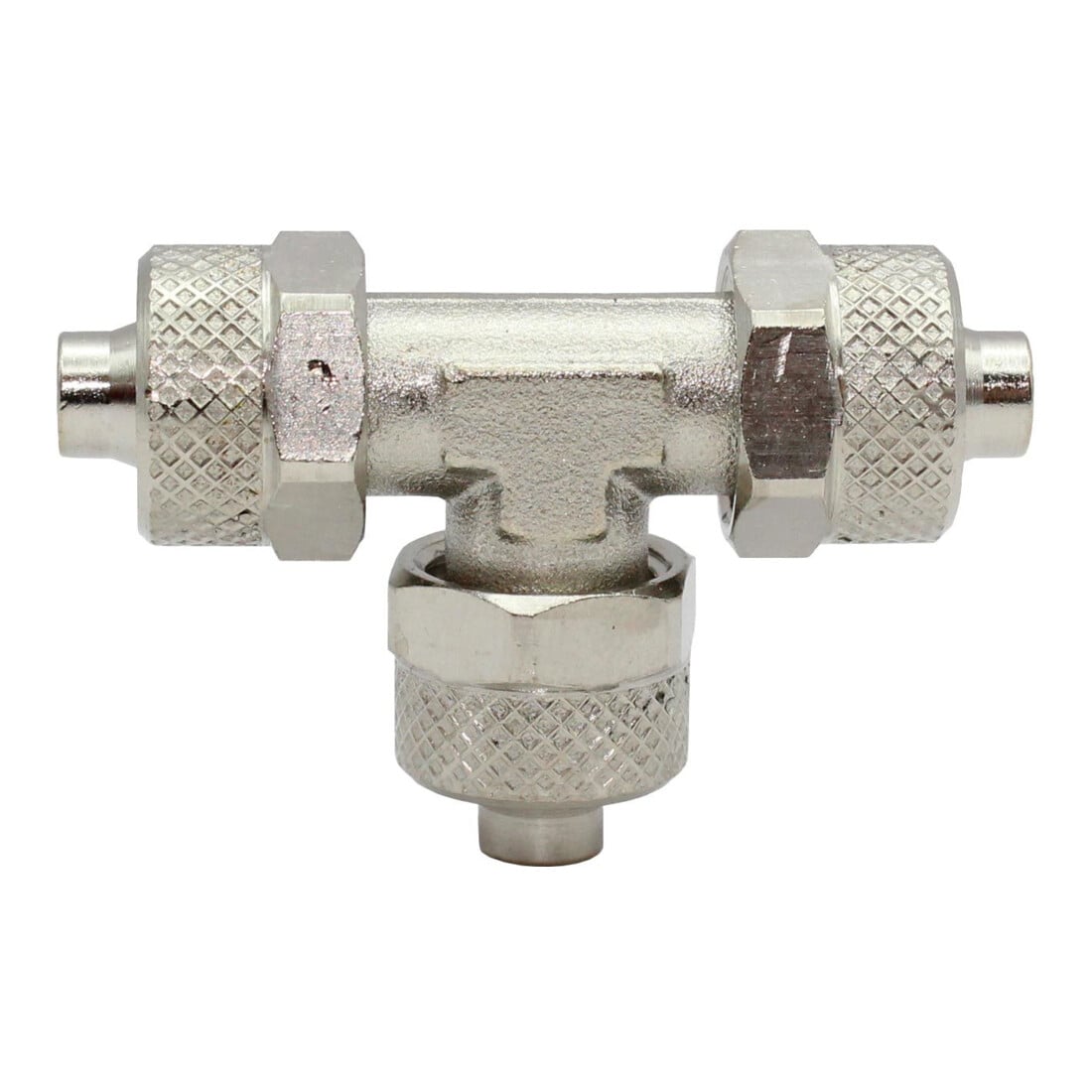 RIEGLER Raccord en T pour tuyau 10/8 mm SW 12 laiton nickelé