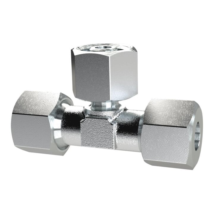 Riegler Raccord en T réglable, Ø ext. tube 6, acier galvanisé, ETAV6LST